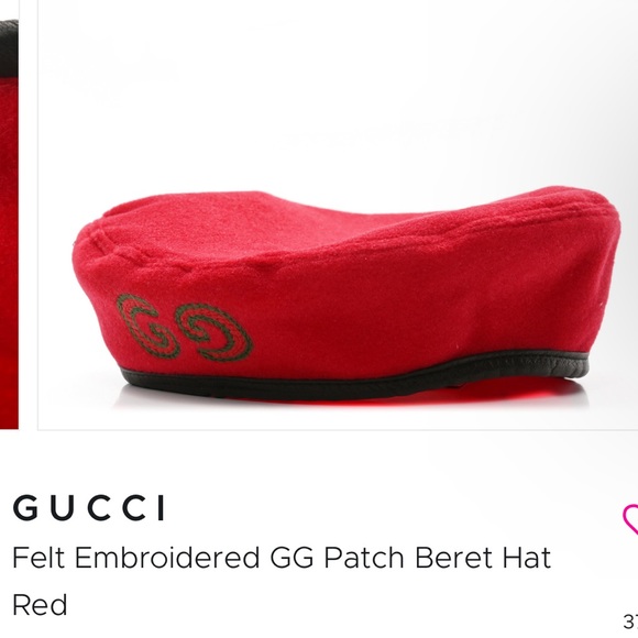 Accessories - GUCCI
Felt Embroidered GG Patch Beret Hat Red
